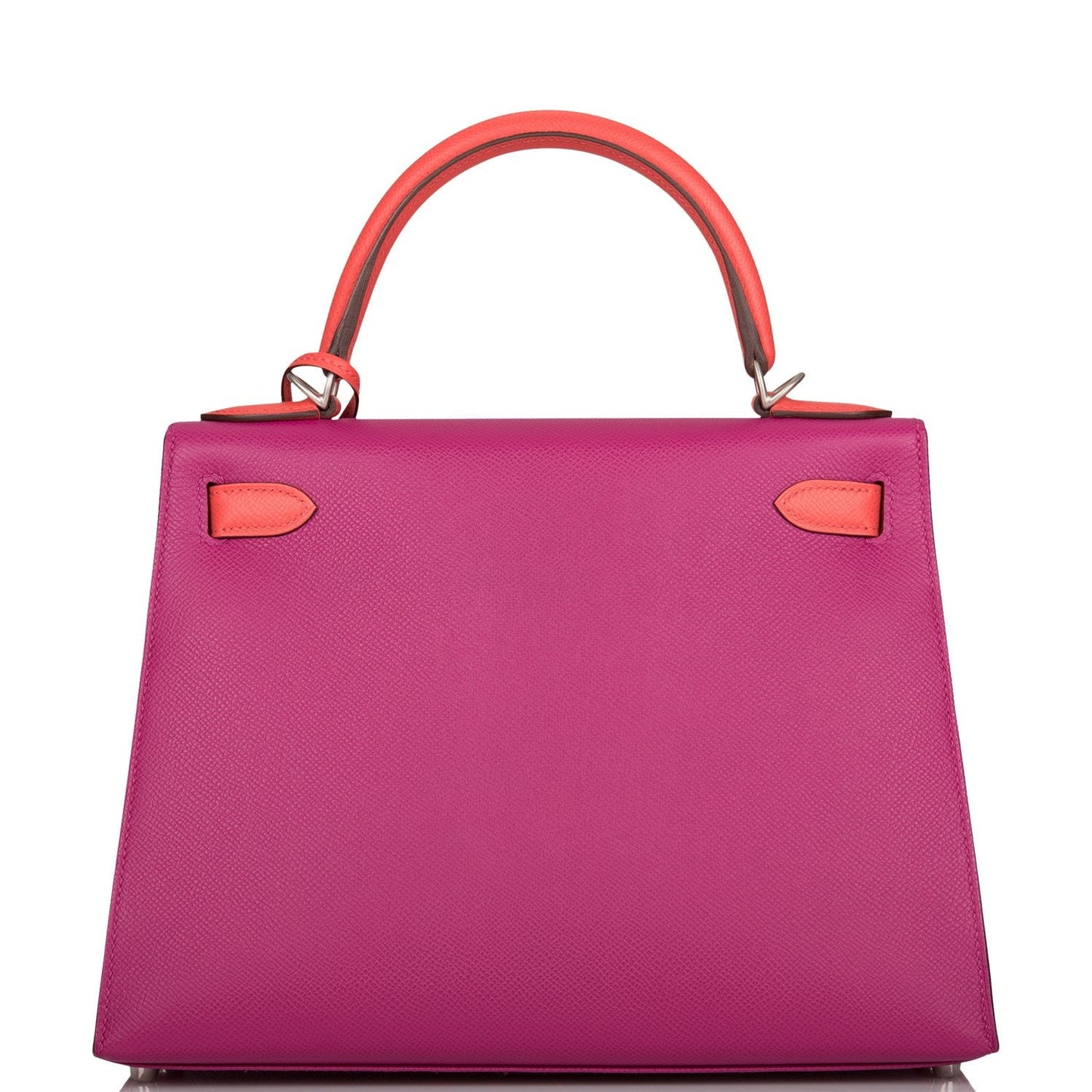 Pre-owned Hermes Special Order (HSS) Kelly Sellier 28 Rose Pourpre and Rose Jaipur Epsom Brushed Palladium Hardware