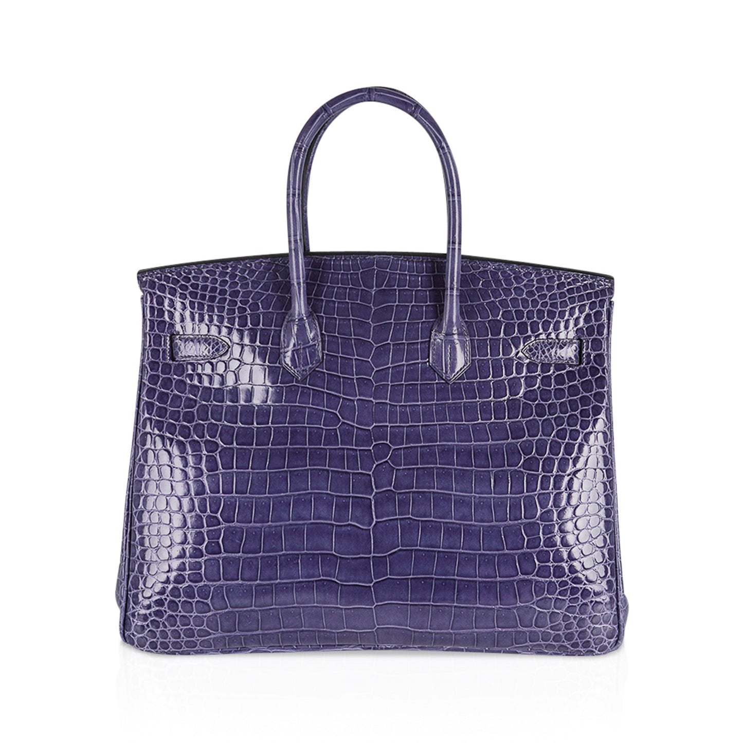 Hermes Birkin 35 Bag Blue Brighton Porosus Crocodile Palladium Hardware New