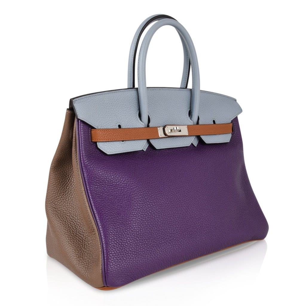 Hermes Birkin 35 Bag Arlequin Limited Edition Clemence Palladium