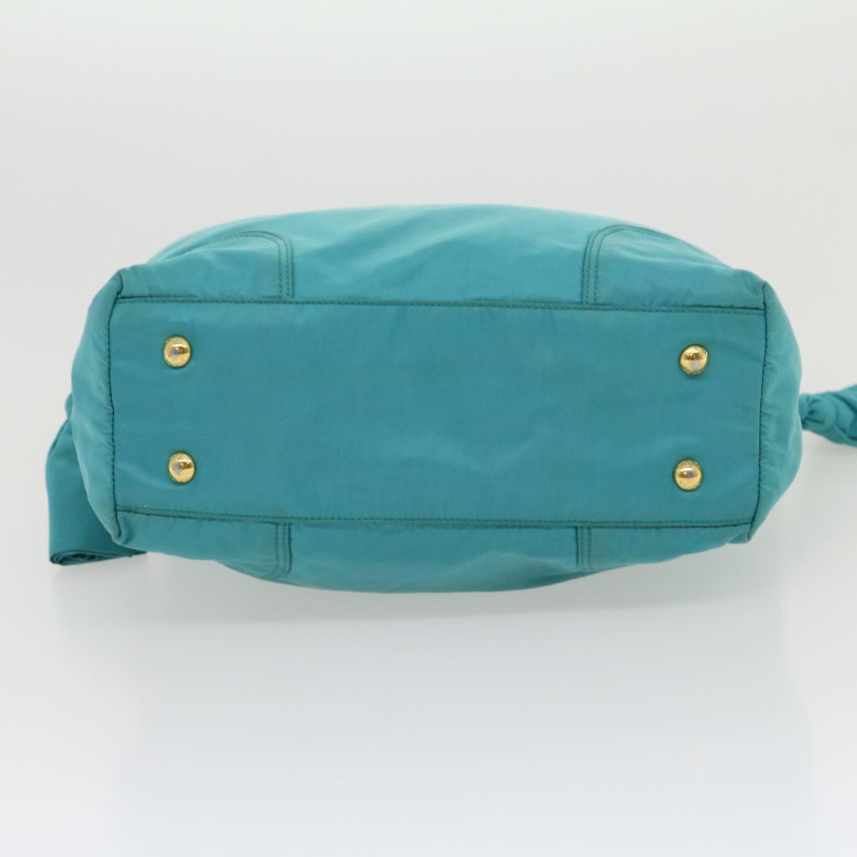 PRADA Hand Bag Nylon Turquoise Blue  hk434