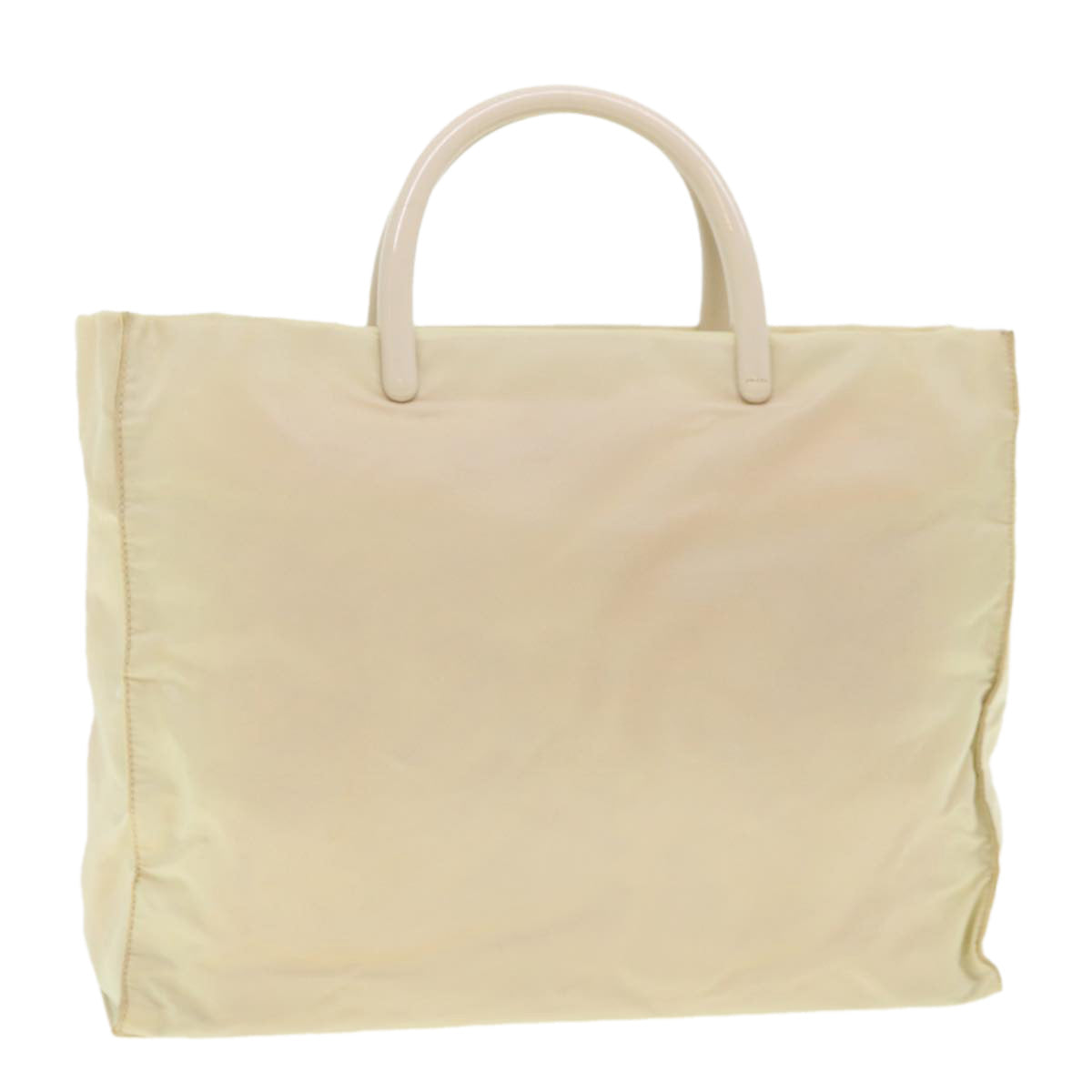 PRADA Hand Bag Nylon Beige  hk668