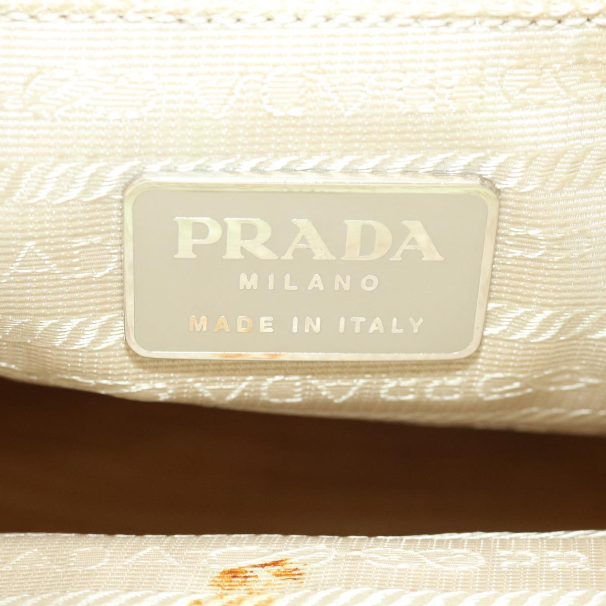 PRADA Hand Bag Nylon Beige  hk668