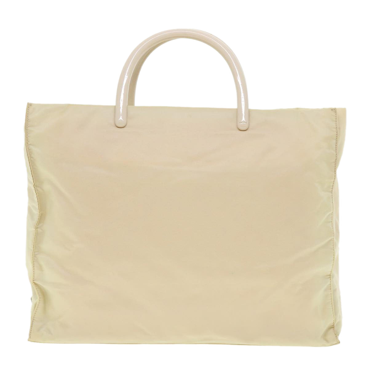 PRADA Hand Bag Nylon Beige  hk668