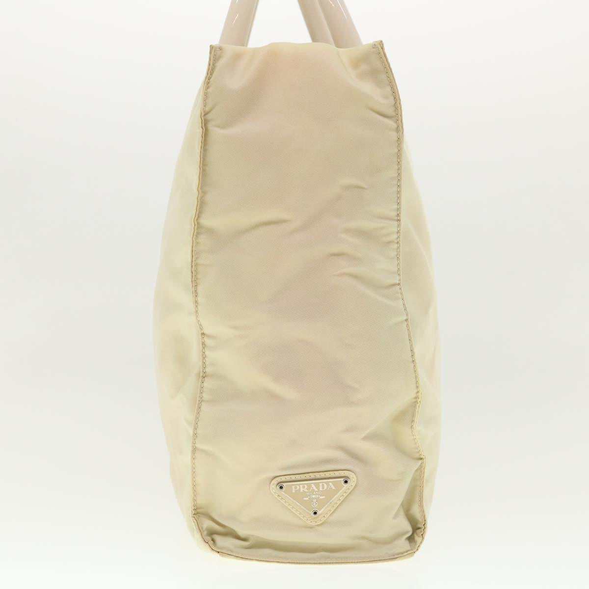 PRADA Hand Bag Nylon Beige  hk668