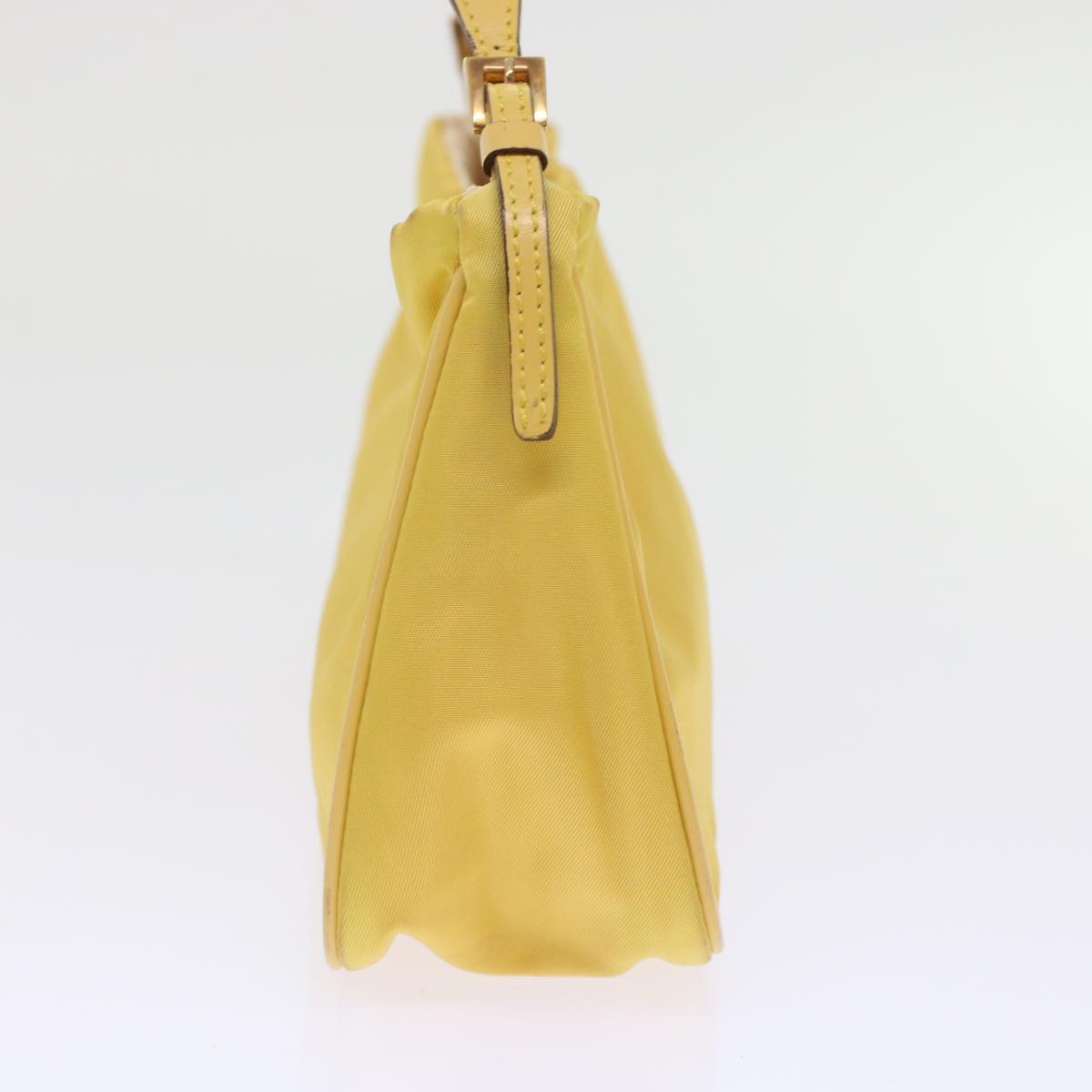 PRADA Chain Shoulder Bag Nylon Yellow  hk780