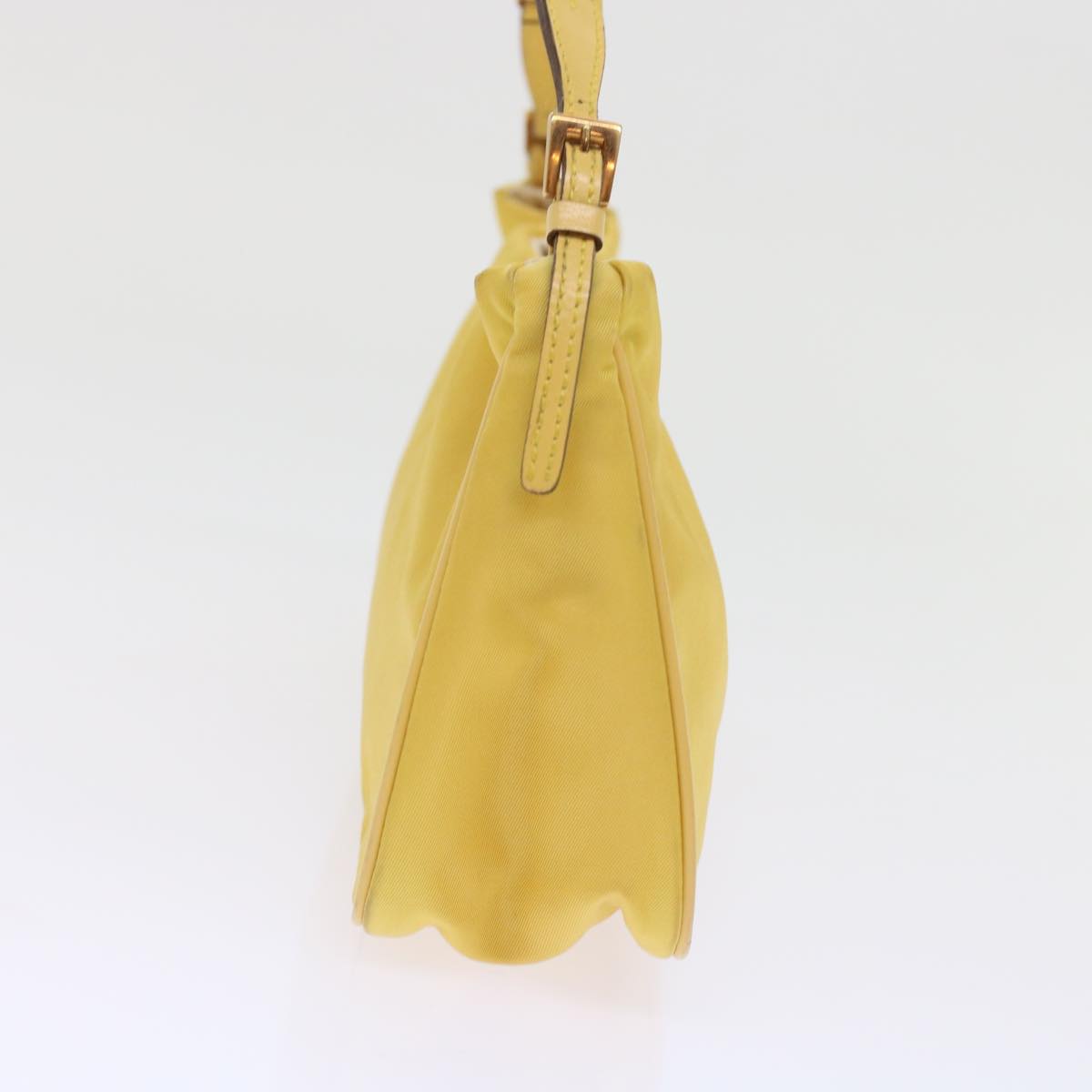 PRADA Chain Shoulder Bag Nylon Yellow  hk780