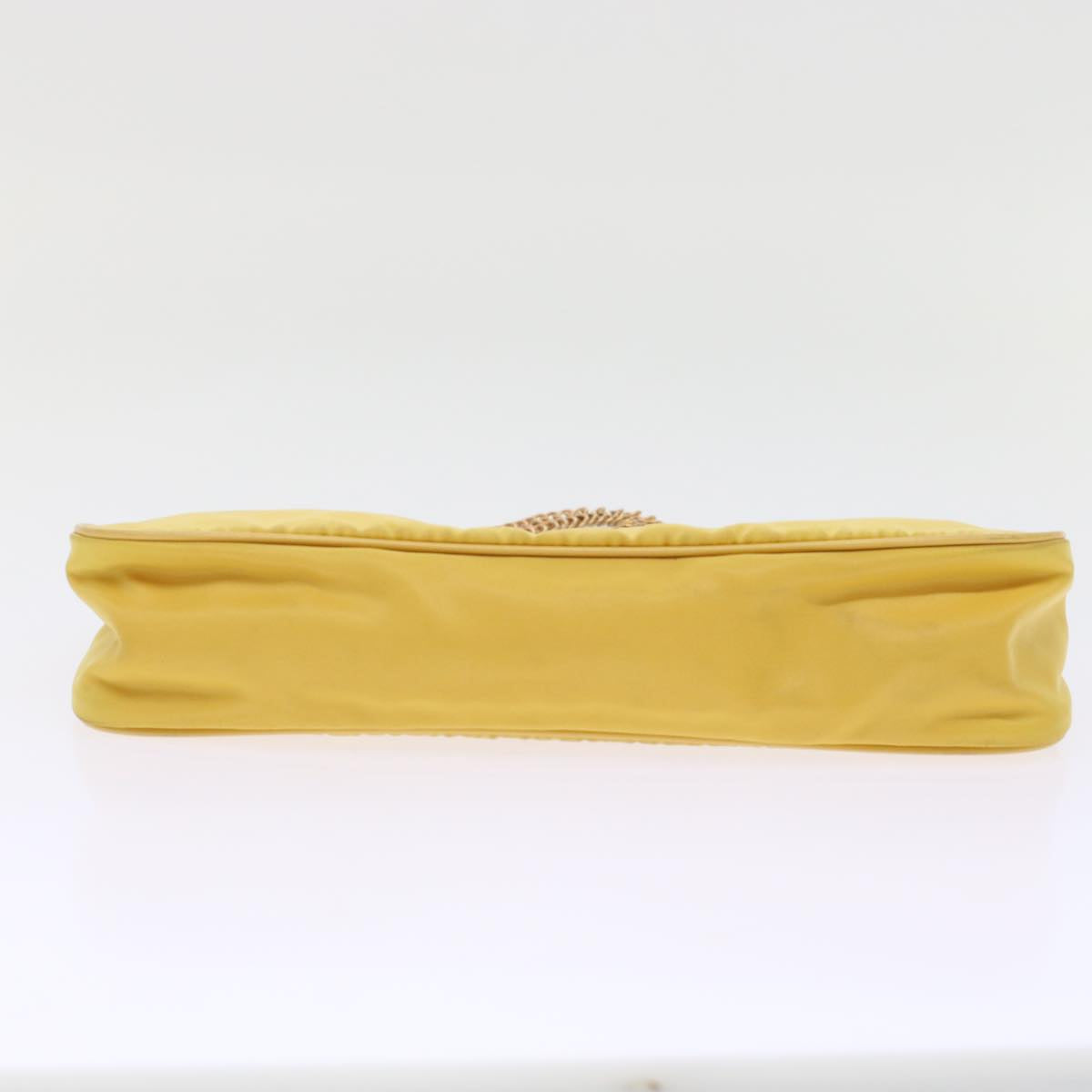 PRADA Chain Shoulder Bag Nylon Yellow  hk780