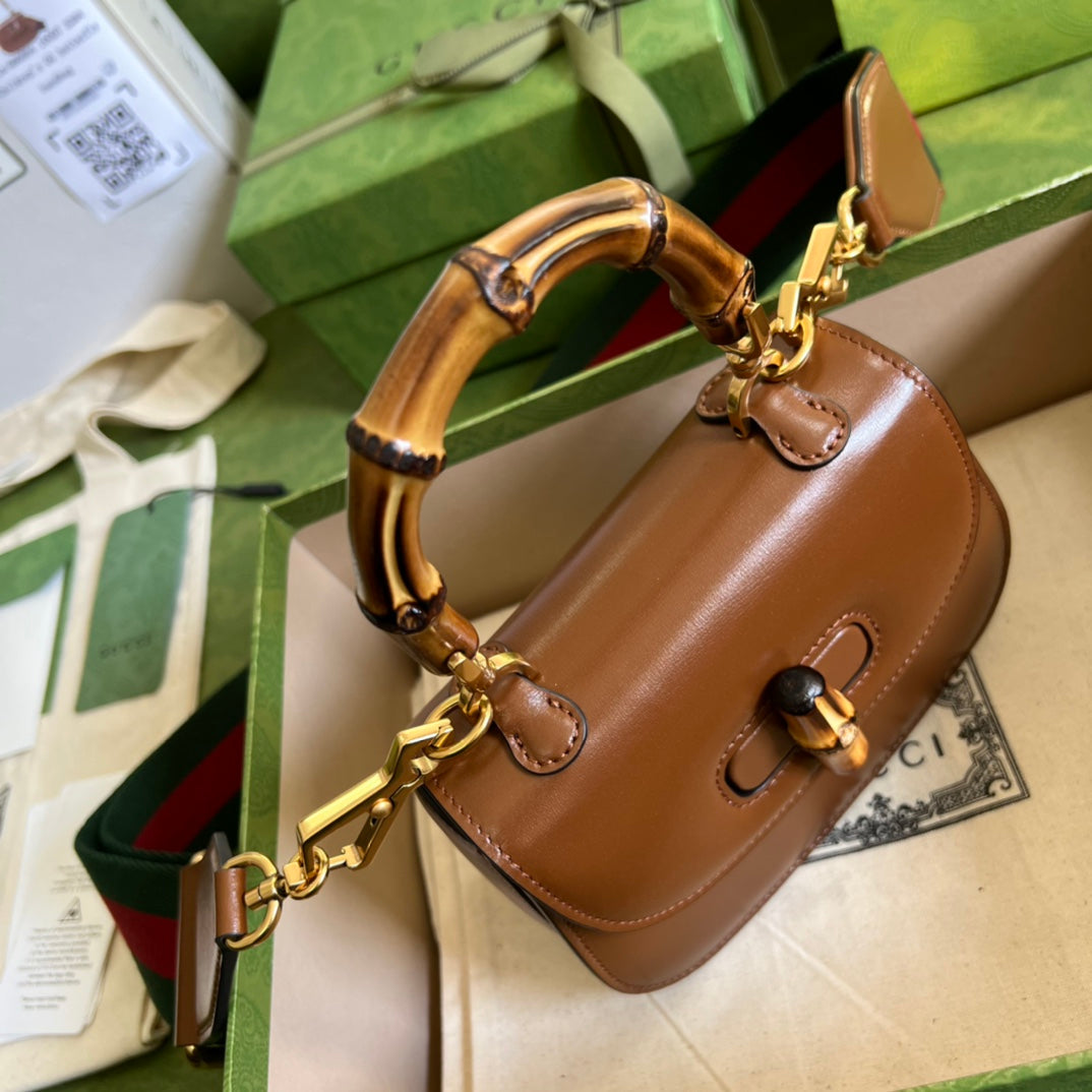 Gucci Small Top Handle Bag With Bamboo