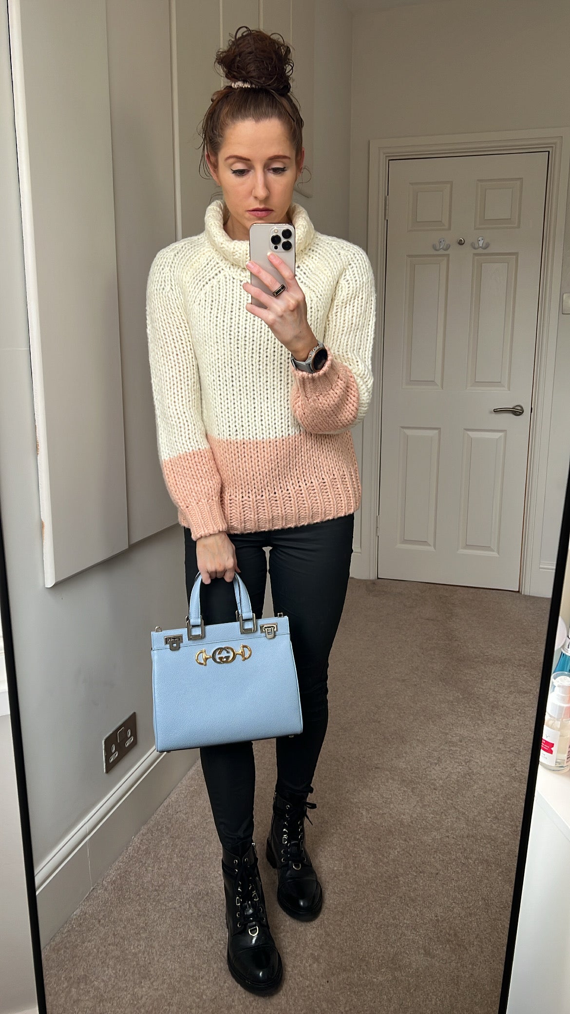 Gucci Pale Blue Medium Zumi Tote