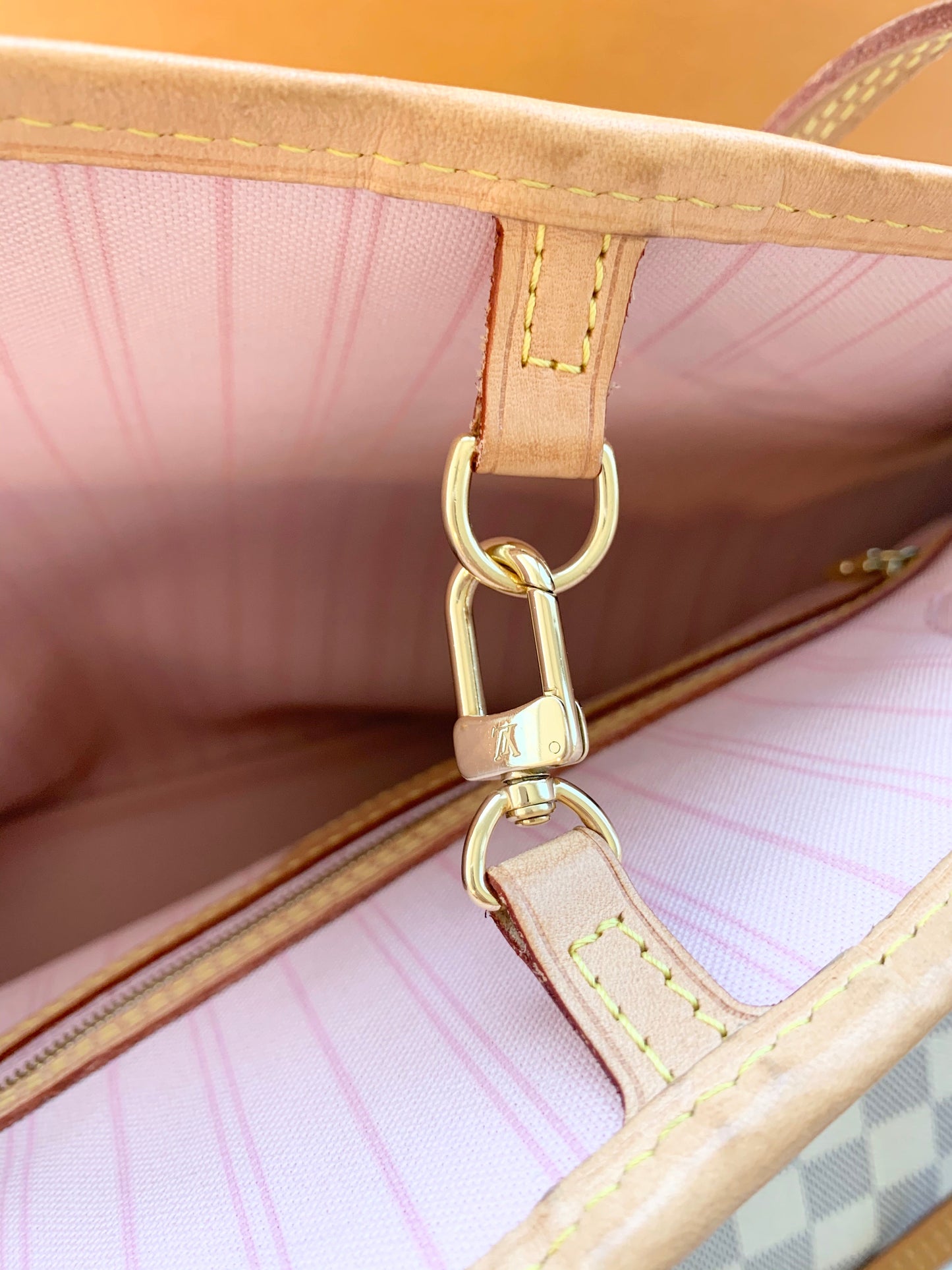 Louis Vuitton 2021 Neverfull GM Damier Azur Tote In Rose Ballerine