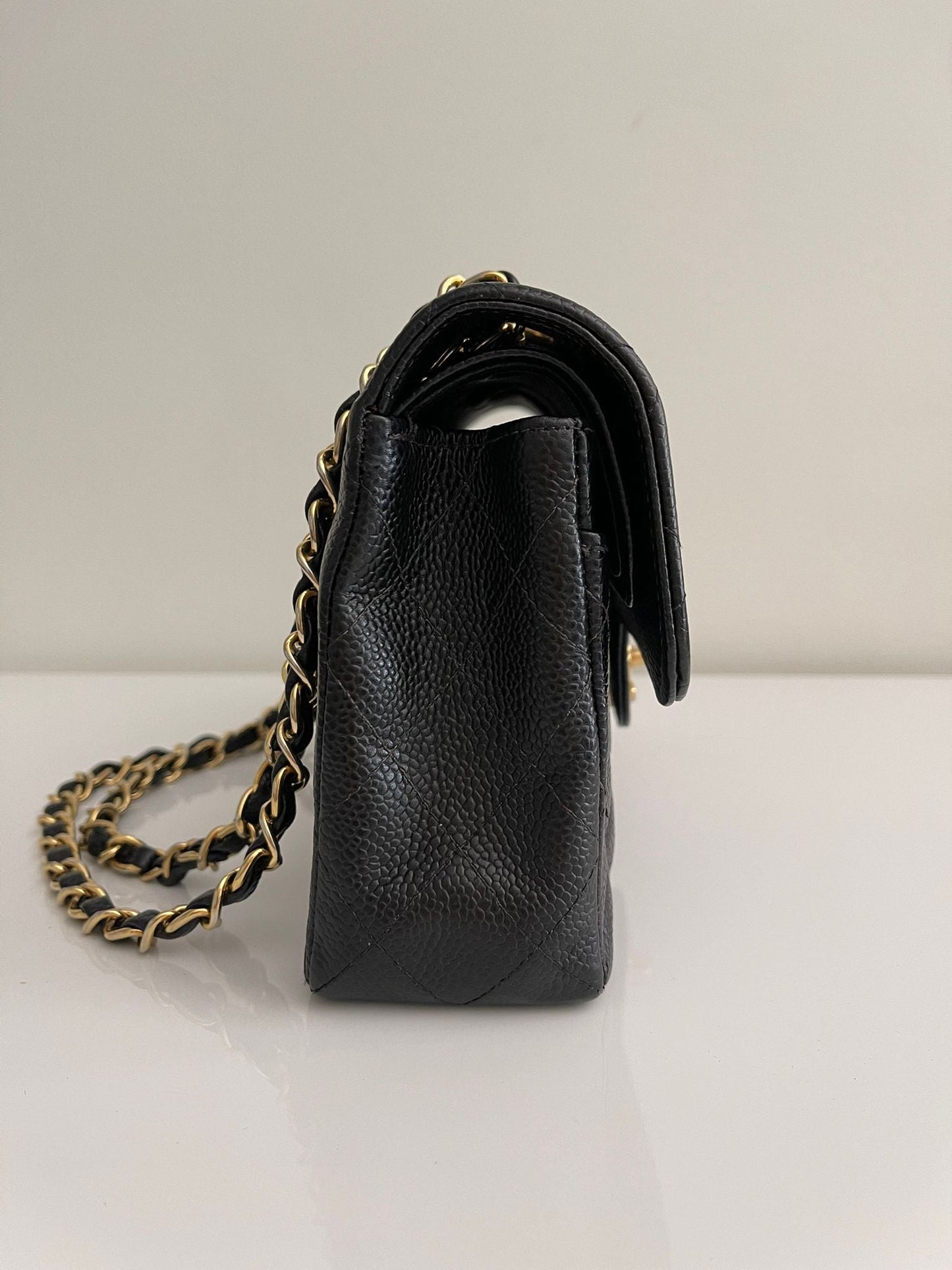 Vintage CHANEL Small Caviar Classic Double Flap Black