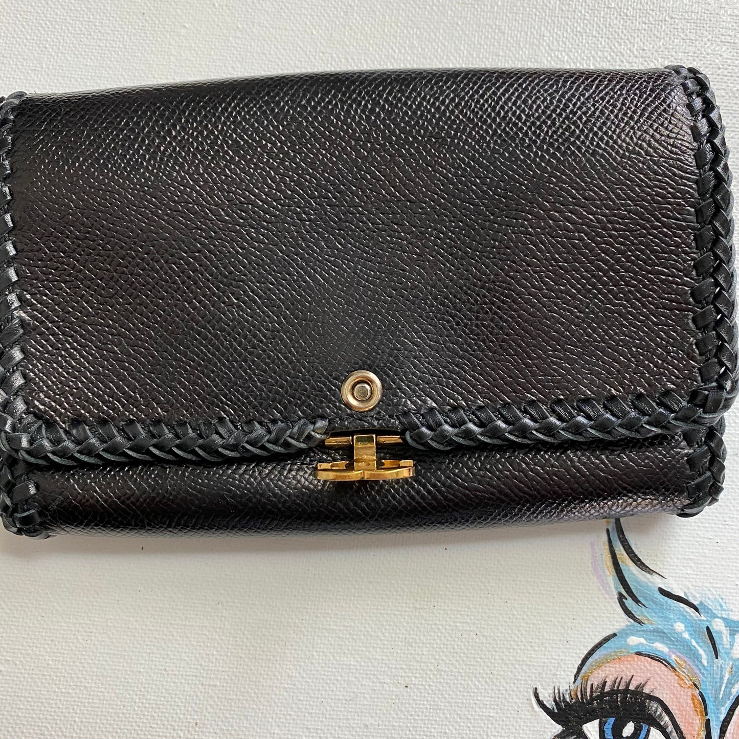 The Junco Bifold Wallet - Vintage Chanel Caviar Skin in Black