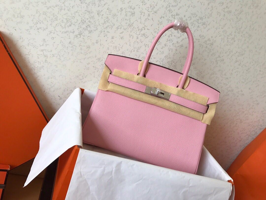HM Birkin Pink For Women Silver Toned Hardware 9.8in/25cmÂ
