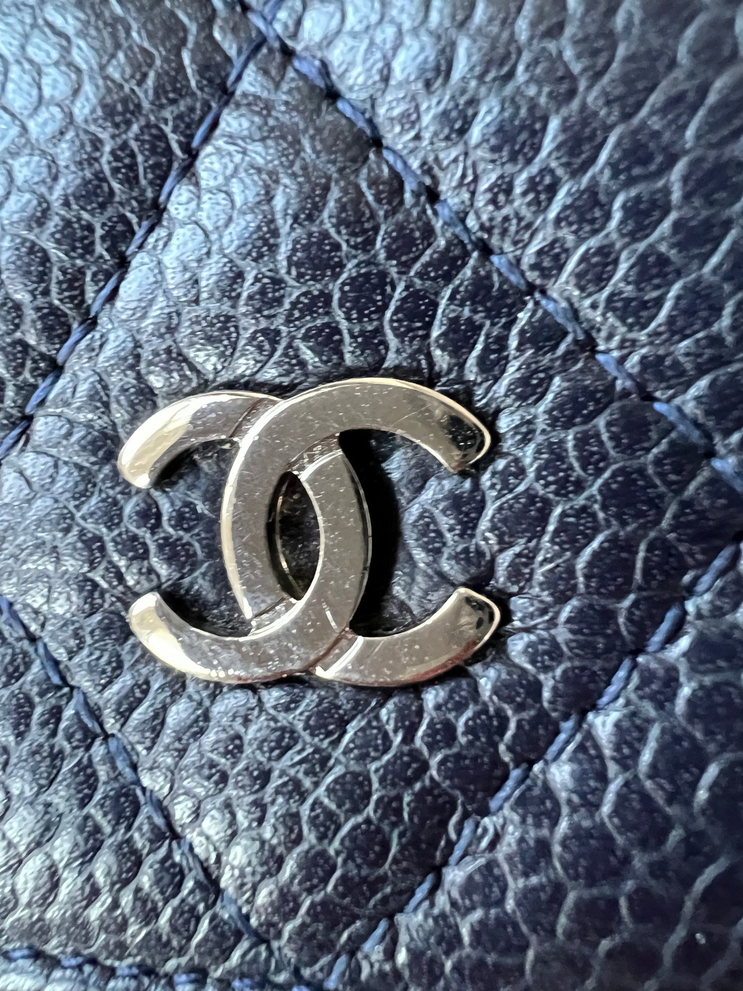 Chanel Navy Caviar Wallet on Chain With Silver Hardware (RRP £2,490)