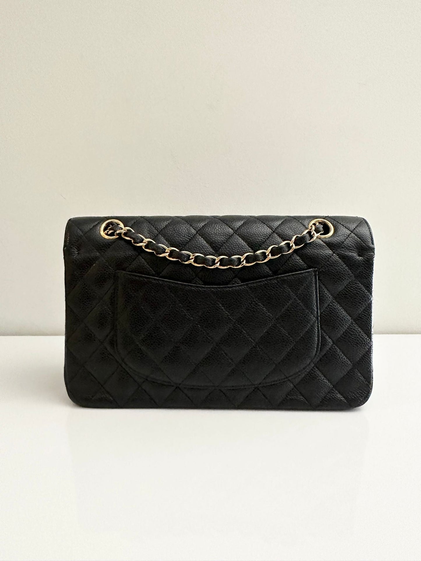 Vintage CHANEL Medium Classic Double Flap Black Caviar Leather