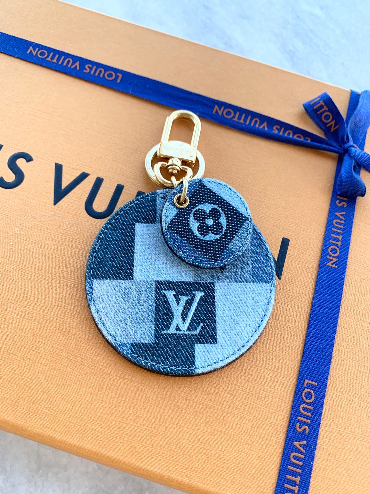 [SOLD]Louis Vuitton Denim Monogram Patchwork Bag Charm/Key Holder