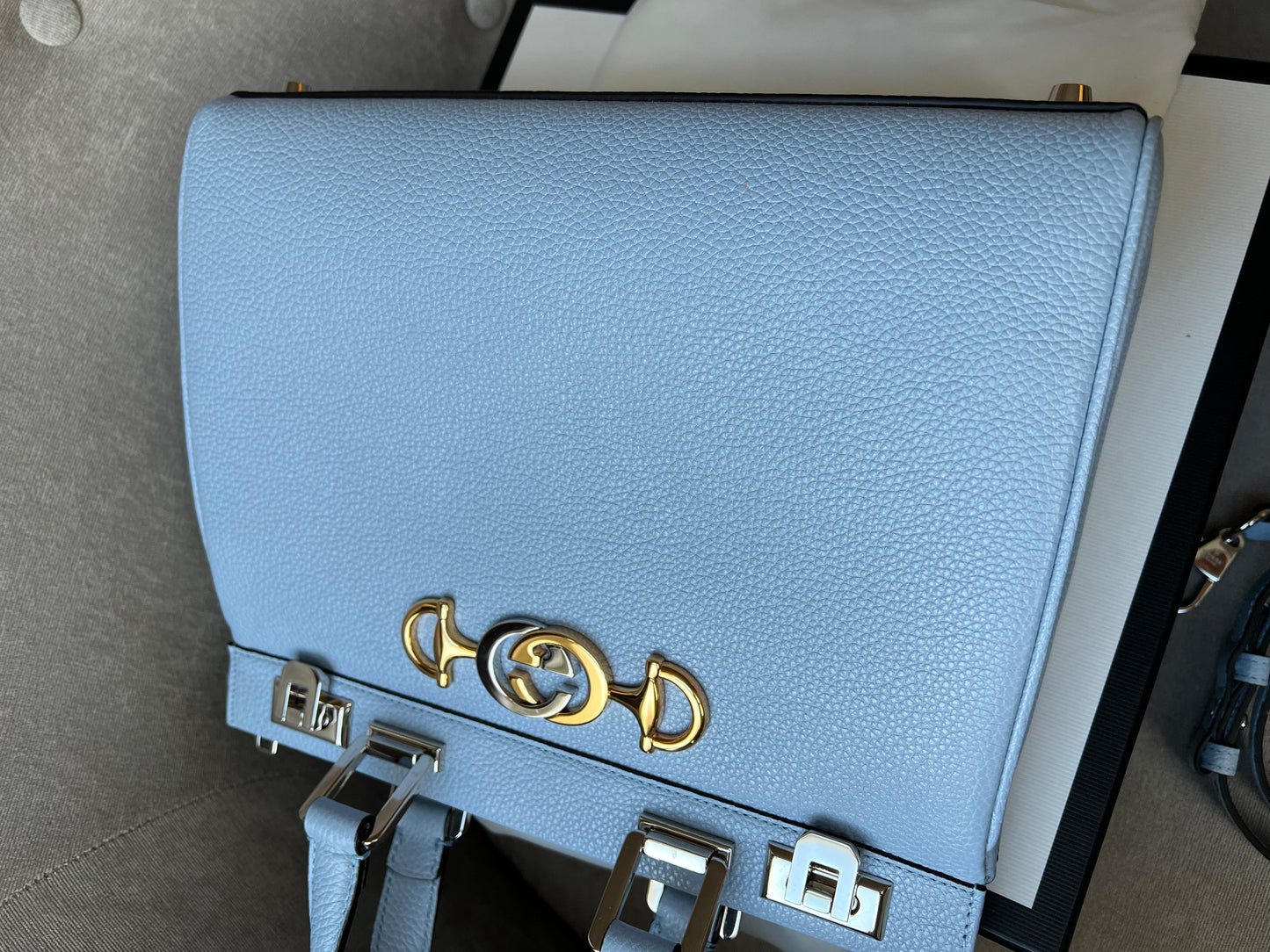 Gucci Pale Blue Medium Zumi Tote