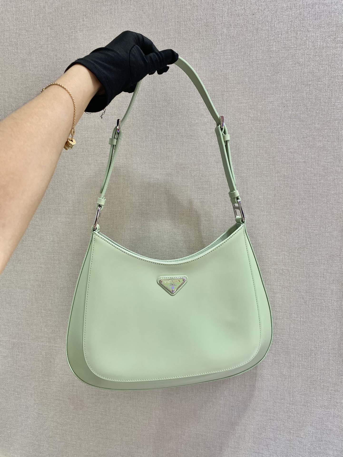 Prada Cleo brushed Leather Shoulder Bag