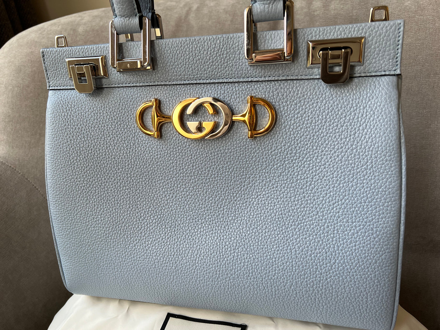 Gucci Pale Blue Medium Zumi Tote