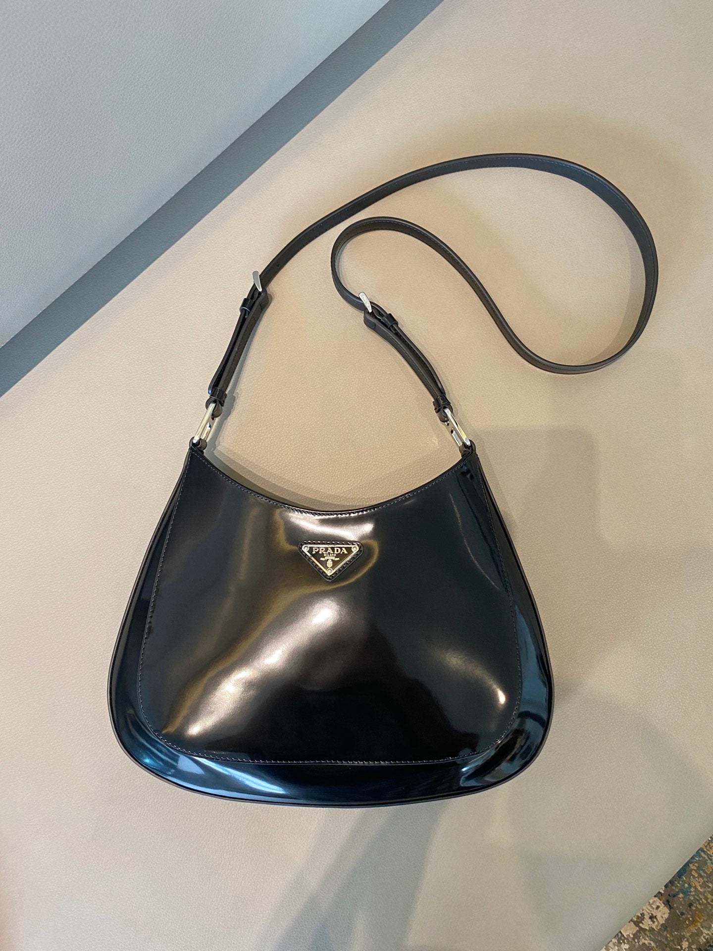 Prada Cleo brushed Leather Shoulder Bag