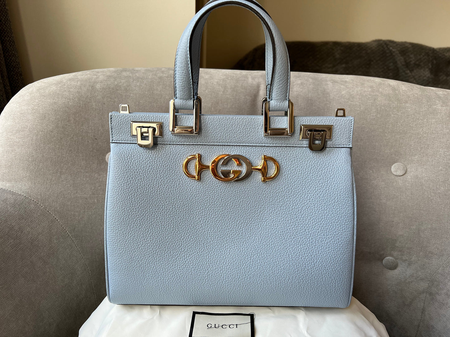 Gucci Pale Blue Medium Zumi Tote