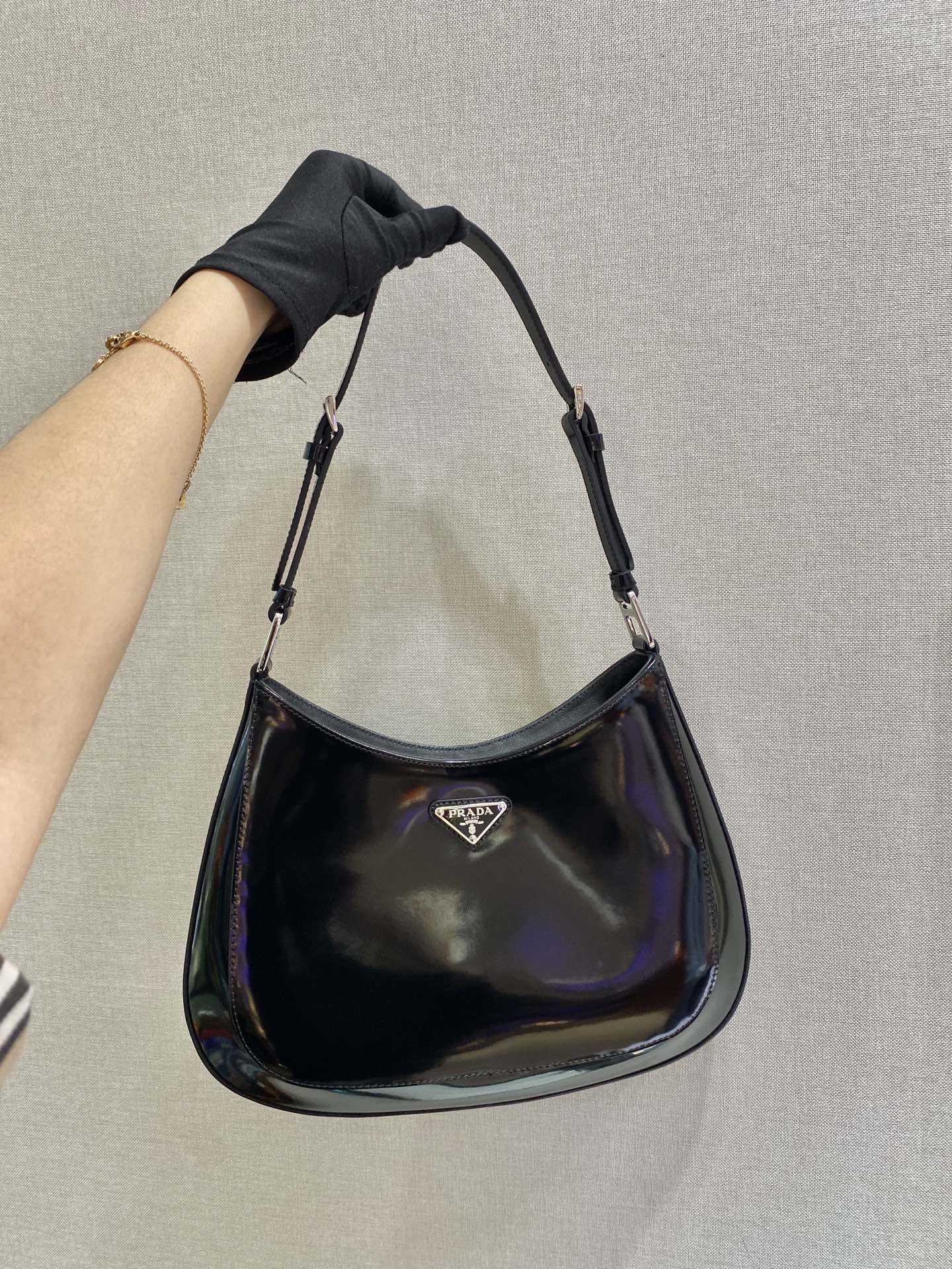 Prada Cleo brushed Leather Shoulder Bag