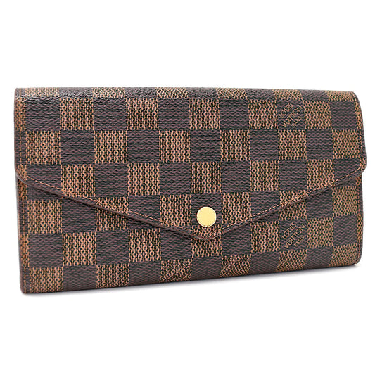 Louis Vuitton Portefeuille Sarah Long Wallet N63209 Damier Ebene Brown