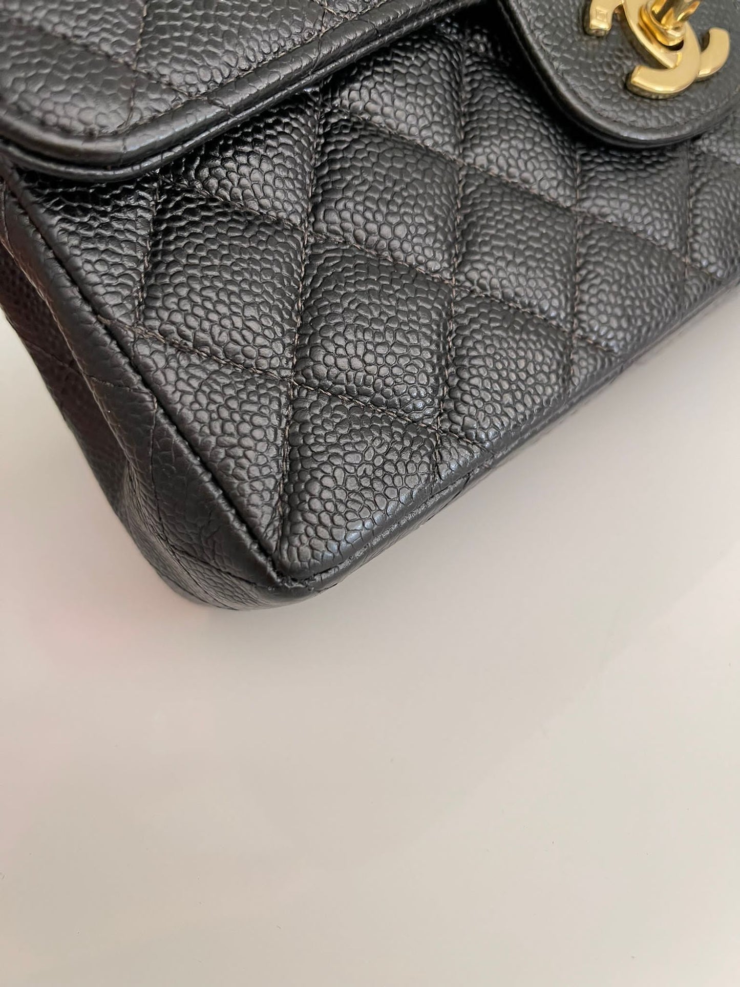 Vintage CHANEL Small Caviar Classic Double Flap Black