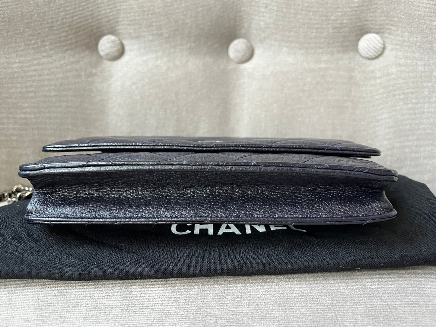 Chanel Navy Caviar Wallet on Chain With Silver Hardware (RRP £2,490)