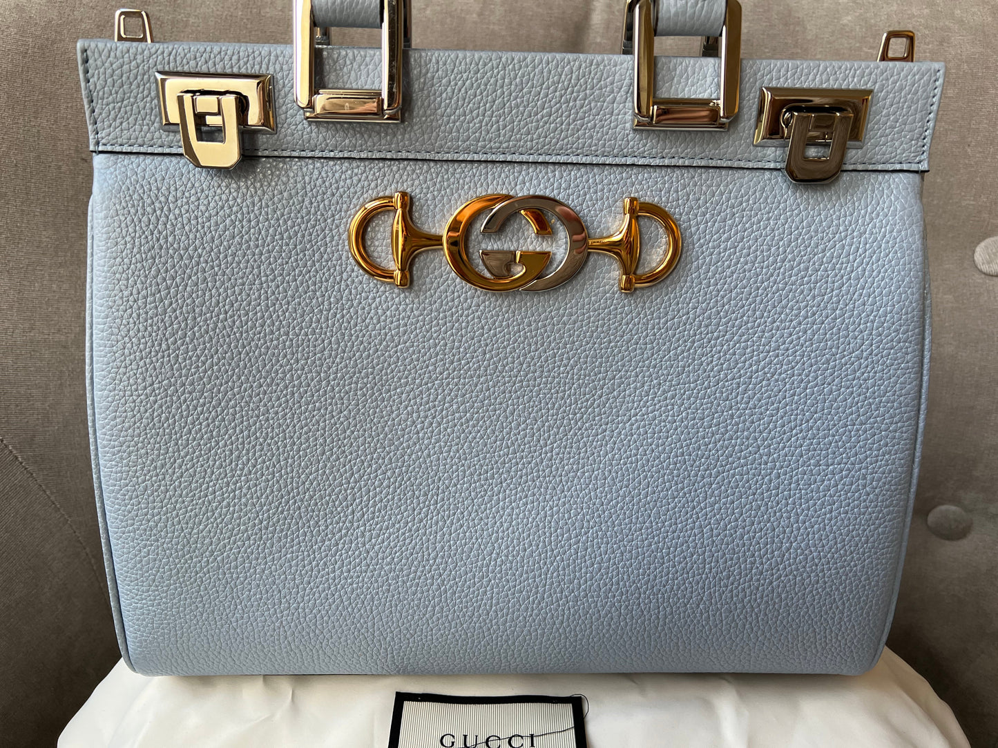 Gucci Pale Blue Medium Zumi Tote