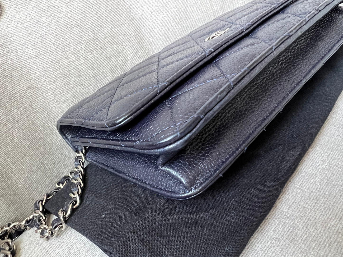 Chanel Navy Caviar Wallet on Chain With Silver Hardware (RRP £2,490)