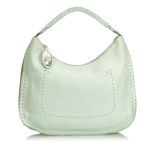 Fendi Green Others Leather Selleria Hobo Bag Italy