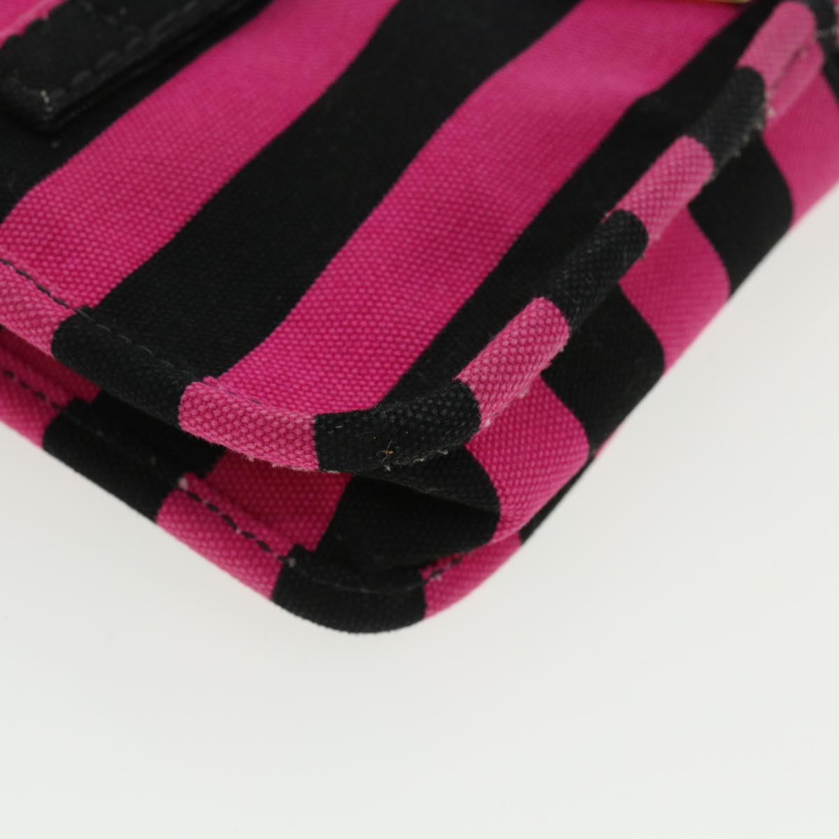 PRADA Clutch Bag Canvas Black Pink  jk3025