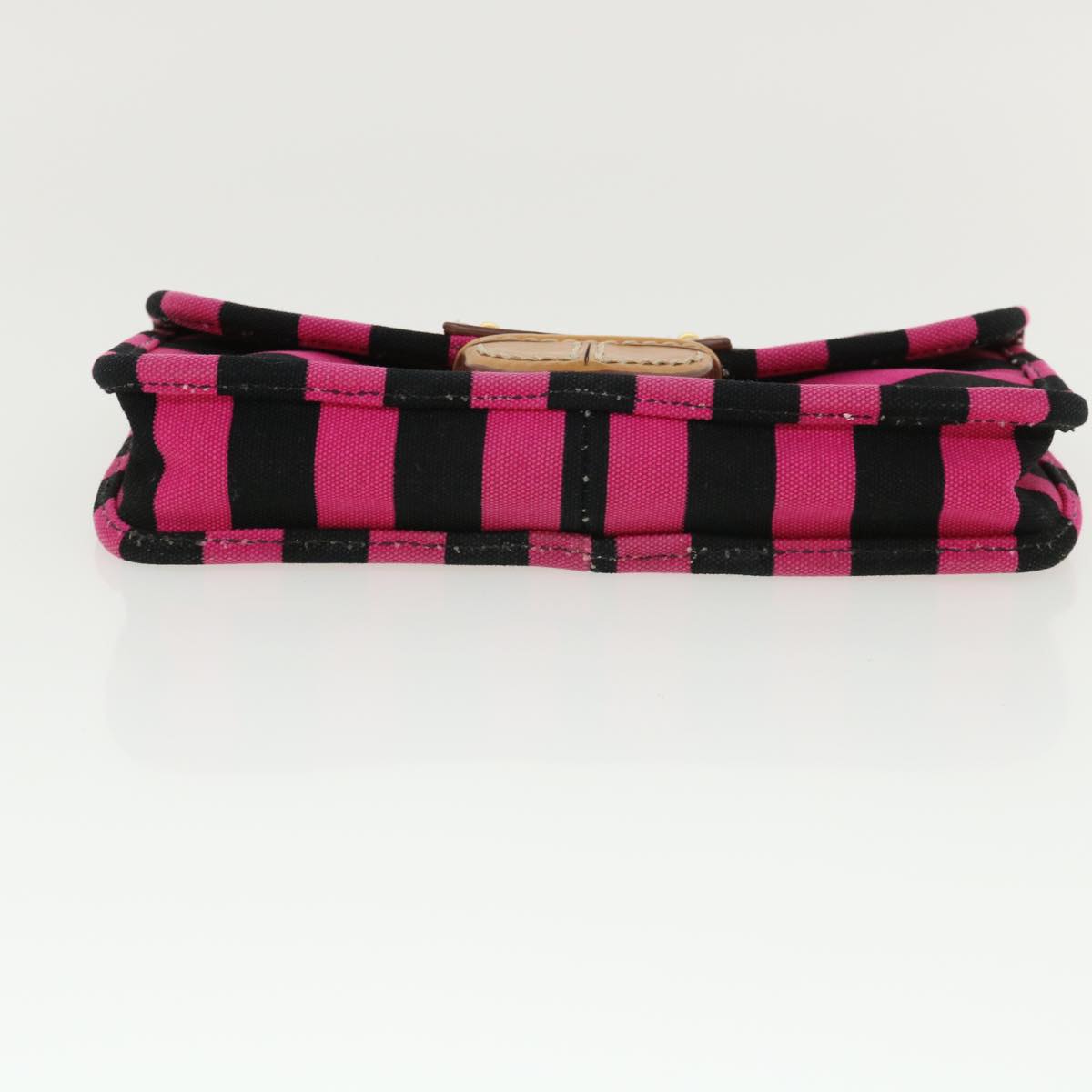 PRADA Clutch Bag Canvas Black Pink  jk3025