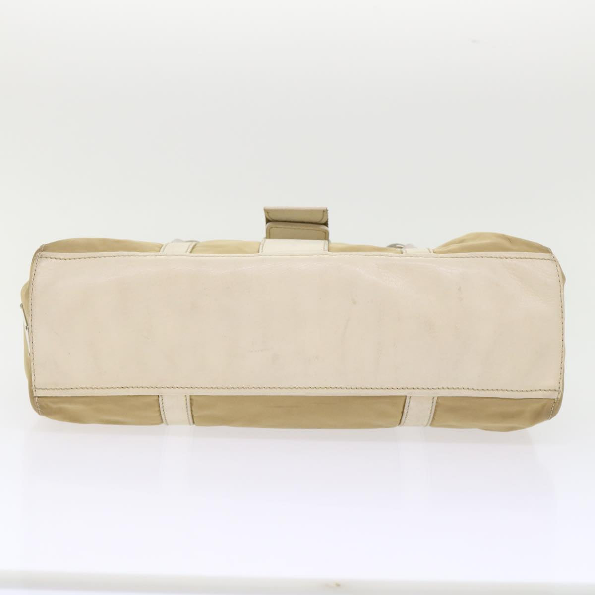 PRADA Hand Bag Nylon Leather Beige  ki3154