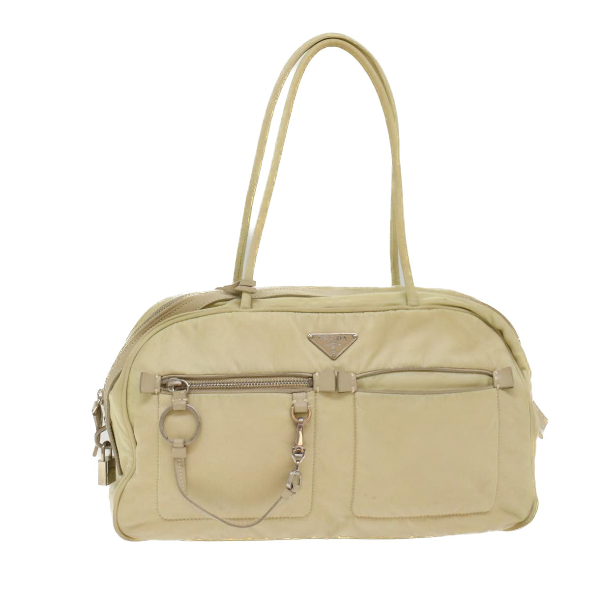 PRADA Hand Bag Nylon White  ki3224