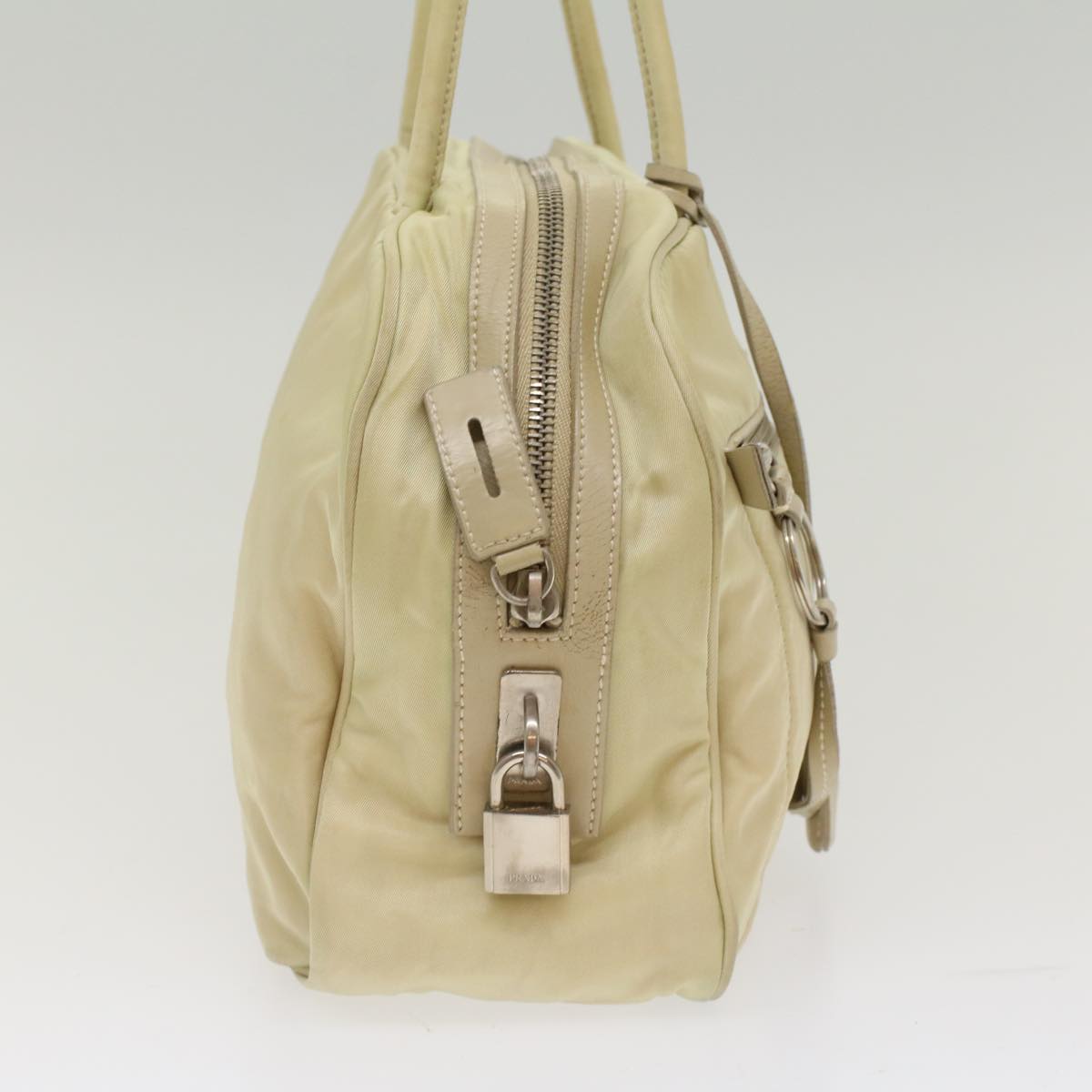 PRADA Hand Bag Nylon White  ki3224