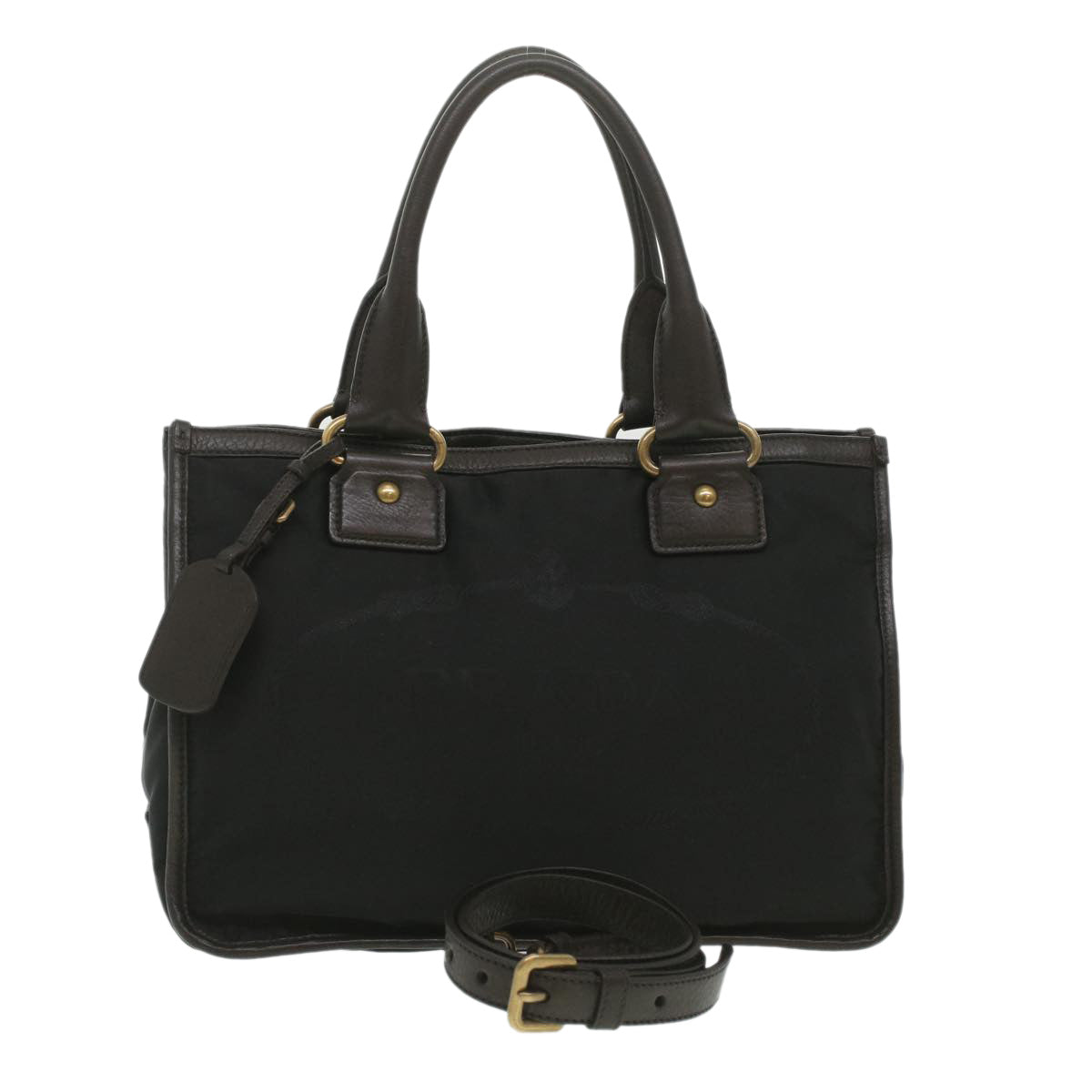 PRADA Hand Bag Nylon 2way Black  kk163