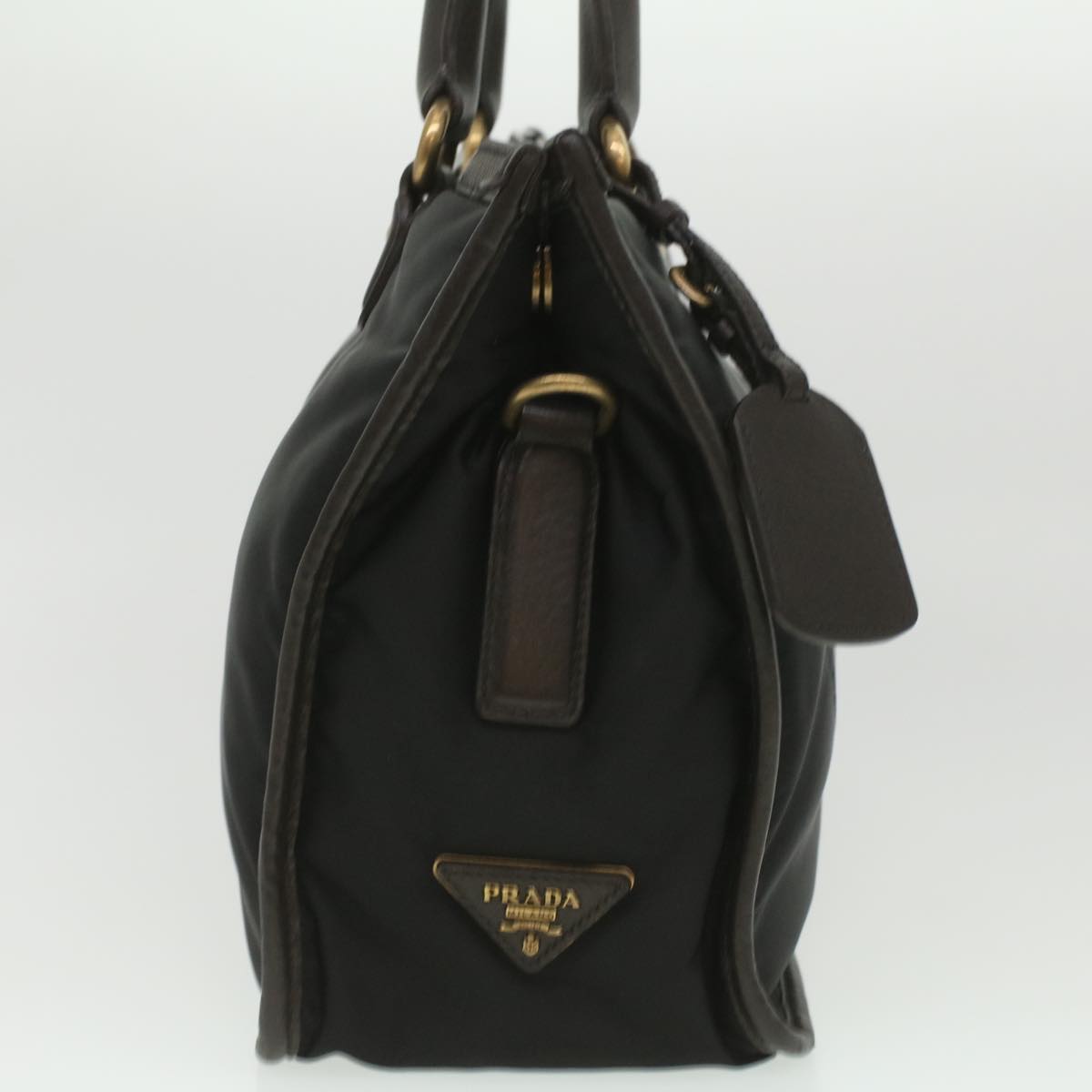 PRADA Hand Bag Nylon 2way Black  kk163