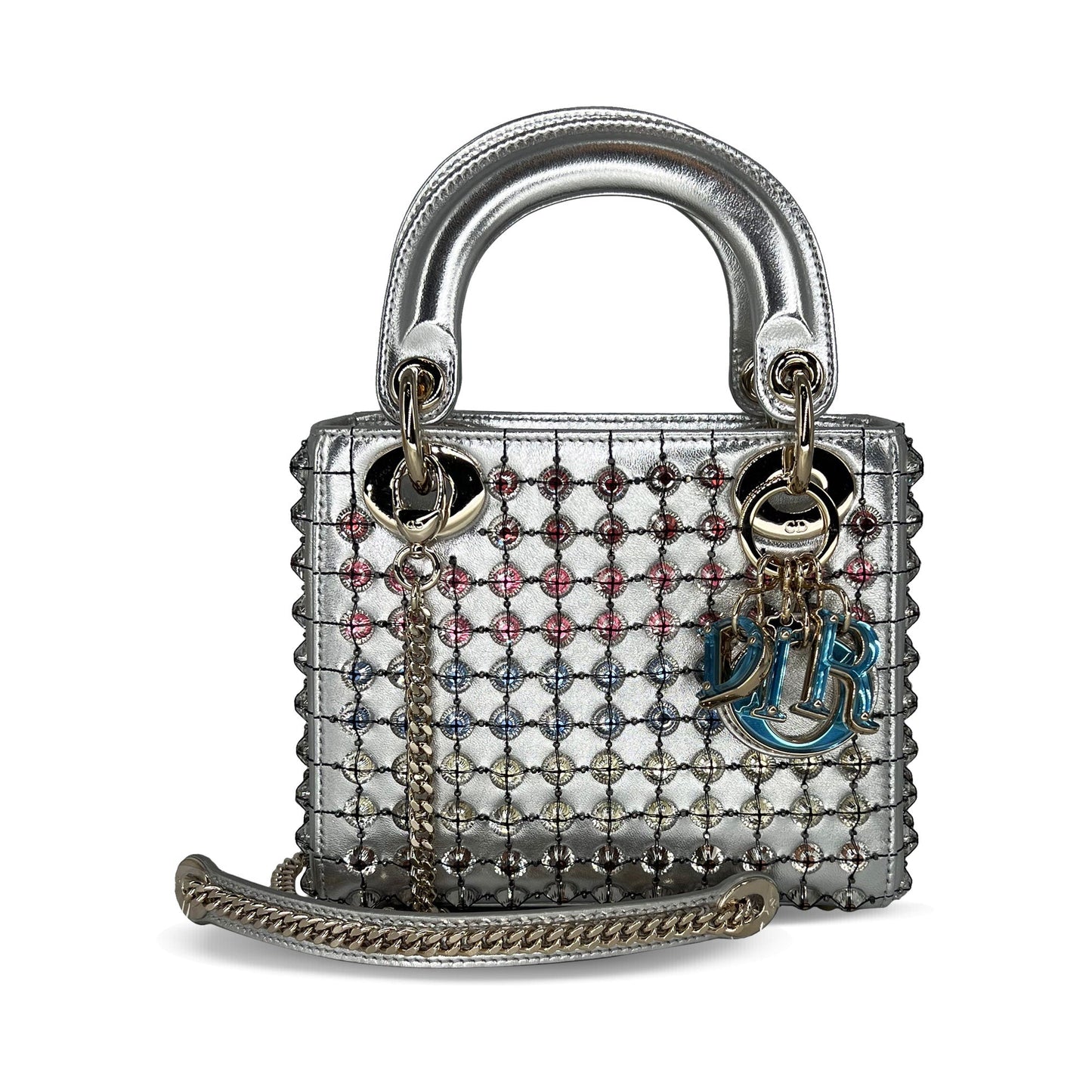 Mini Silver Lady Dior bag