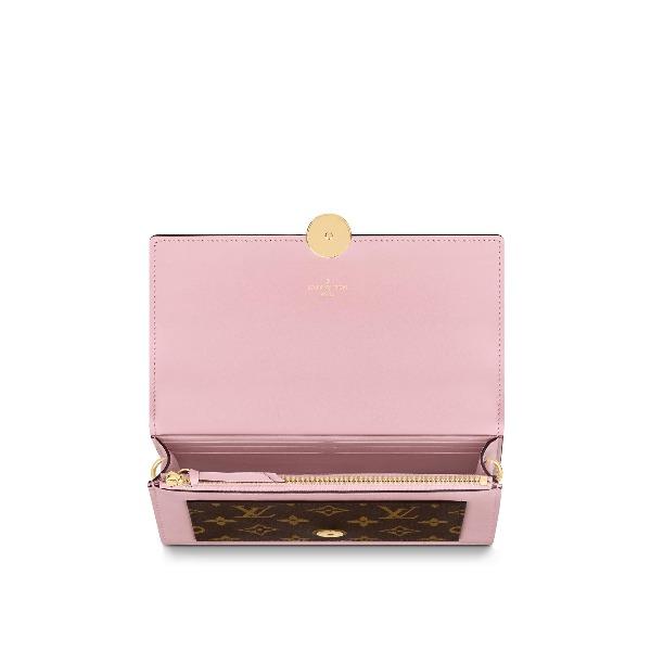 Louis Vuitton Flore Chain Wallet Rose Ballerine