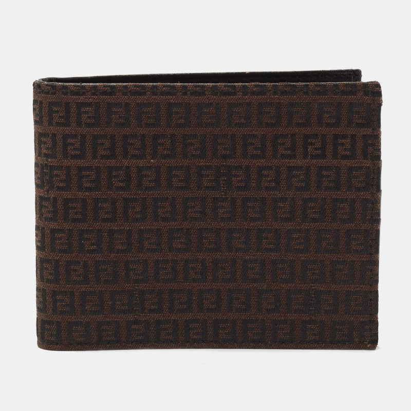 FENDI Black/Tobacco Zucca Canvas Bifold Wallet