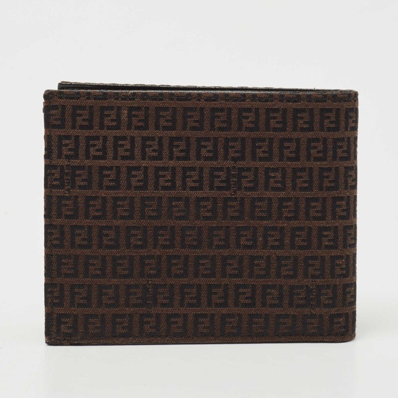 FENDI Black/Tobacco Zucca Canvas Bifold Wallet