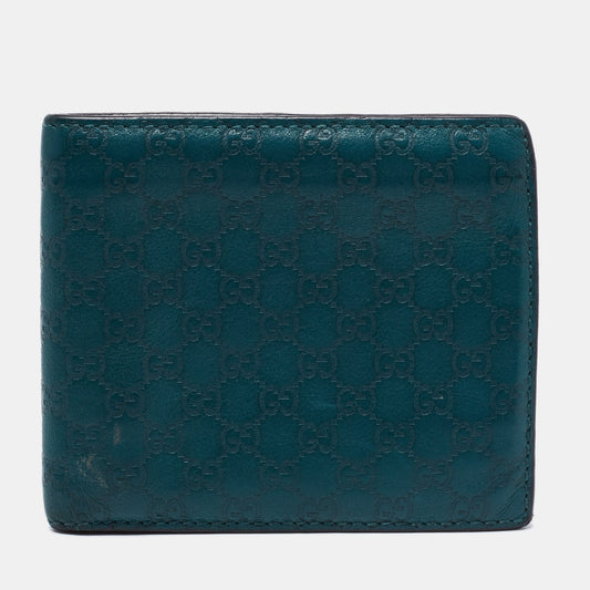 Gucci Green Microguccissima Leather Bifold Wallet