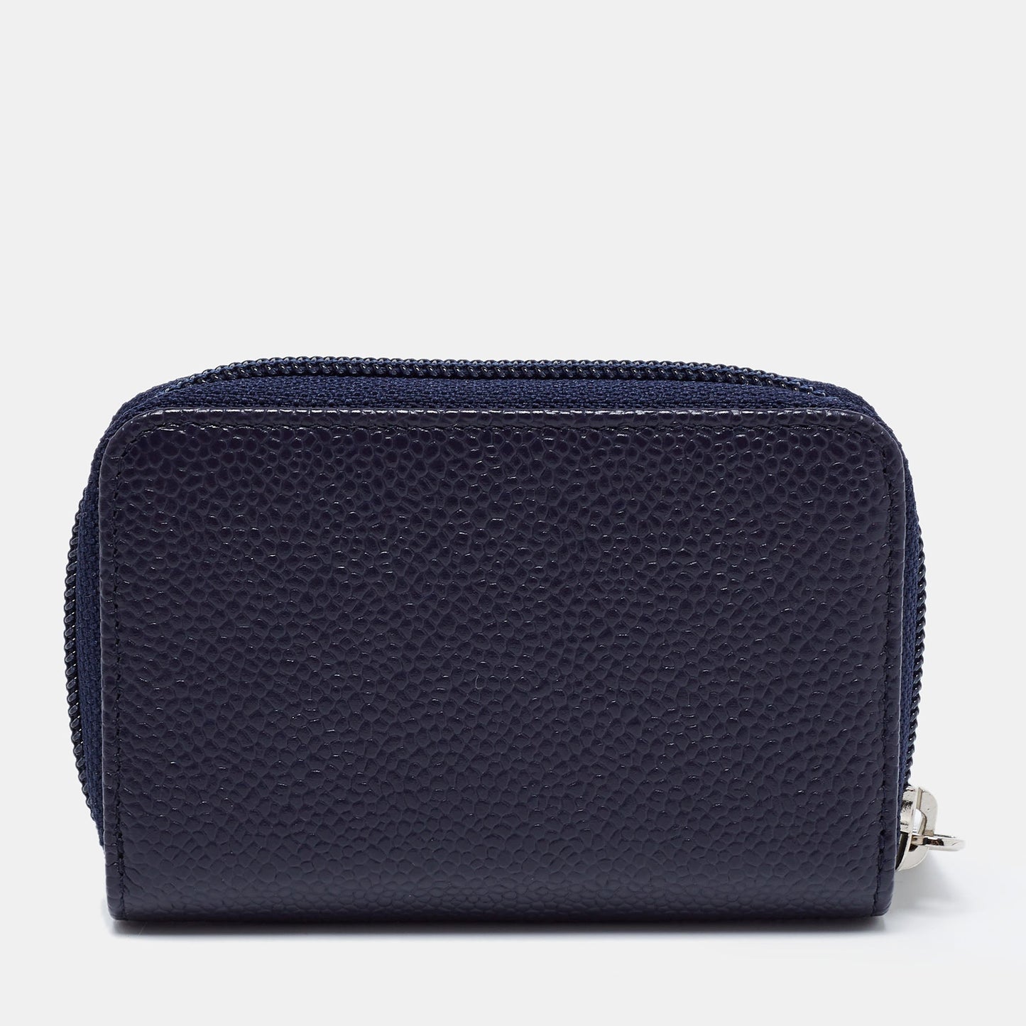 Chanel Dark Blue Caviar Leather CC Timeless Zip Around Wallet