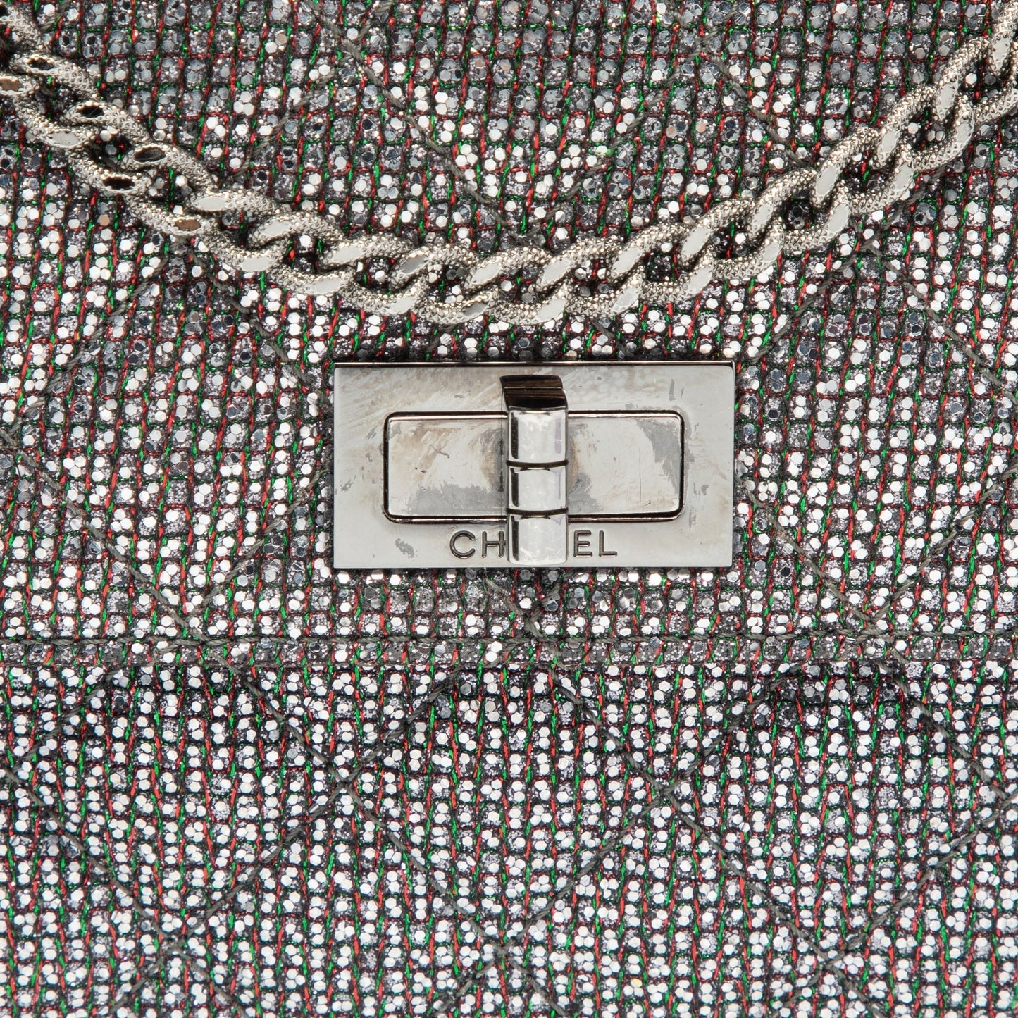 Chanel Silver/Multicolor Glitter Reissue Chain Shoulder Bag