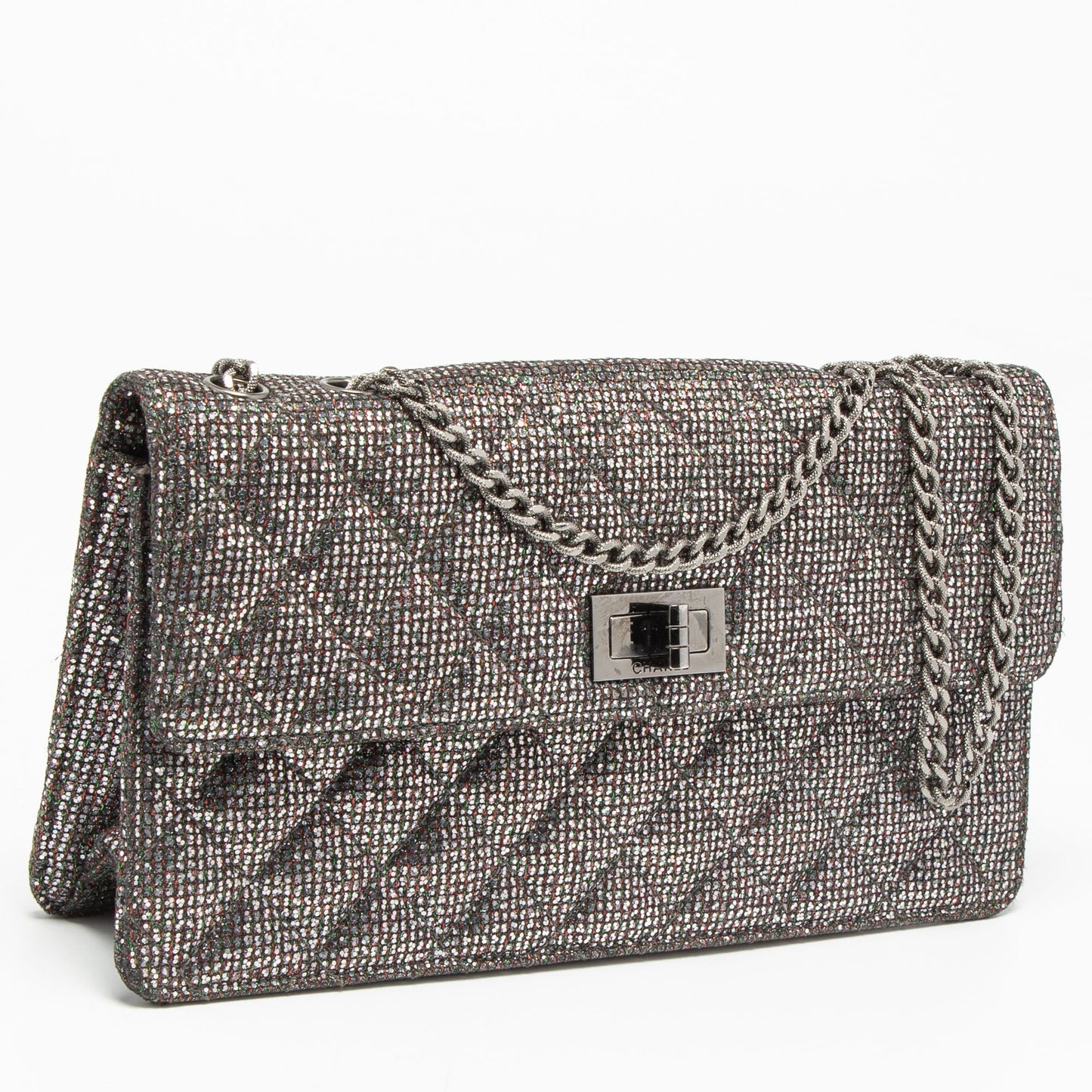 Chanel Silver/Multicolor Glitter Reissue Chain Shoulder Bag