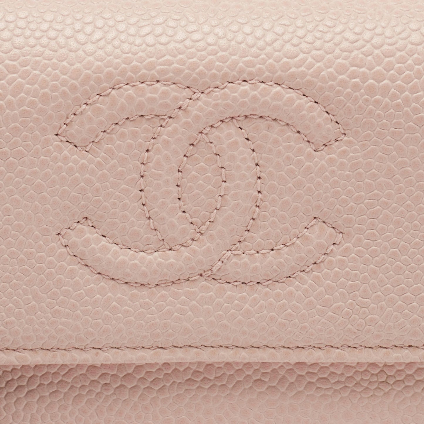 Chanel Pink Caviar Leather CC Flap Wallet