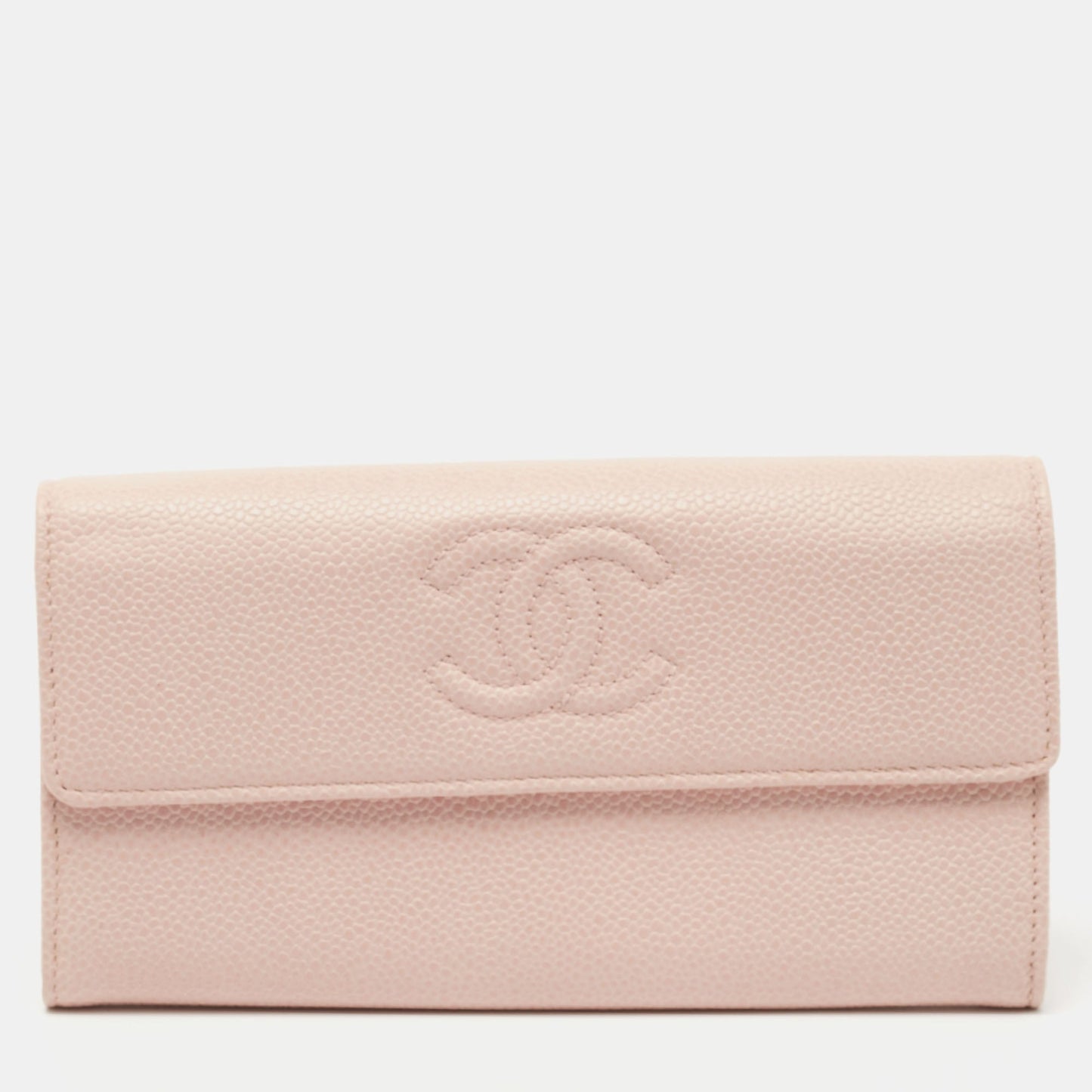 Chanel Pink Caviar Leather CC Flap Wallet