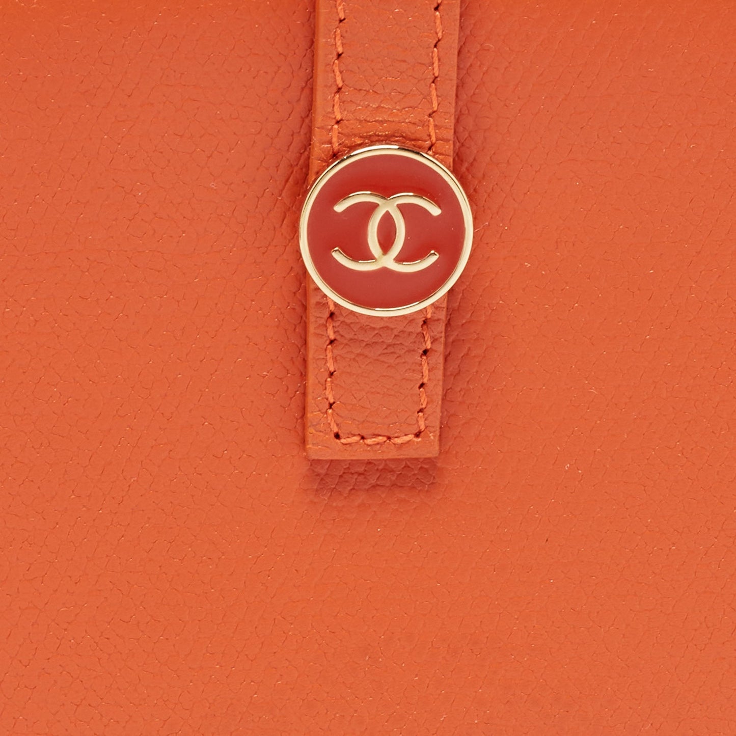 CHANEL Orange Leather CC Flap Continental Wallet